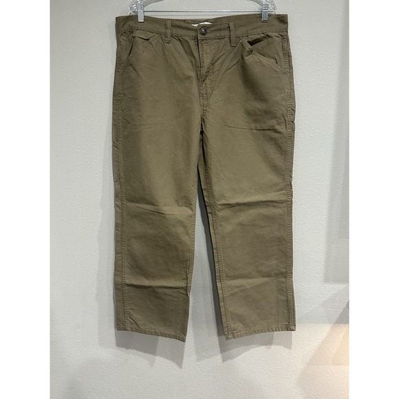 Blue Mountain Canvas Utility Pants 38 x 30 Relaxed Fit Cotton Tan, Tool Pocket - Picture 1 of 7